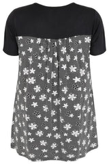 Black & Cream Floral Top