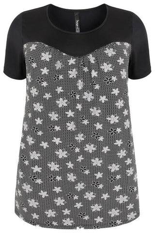 Black & Cream Floral Top,Plus size clothing,womens plus size clothing,big size ladies dress,plus size