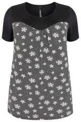 Black & Cream Floral Top,Plus size clothing,womens plus size clothing,big size ladies dress,plus size