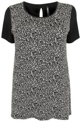 Black &White Swirly Vine Print Top,Plus size clothing,womens plus size clothing,big size ladies dress,plus size