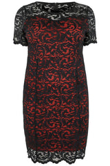 Black & Red Lace Dress,Plus size clothing,womens plus size clothing,big size ladies dress,plus size