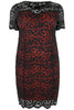 Black & Red Lace Dress,Plus size clothing,womens plus size clothing,big size ladies dress,plus size