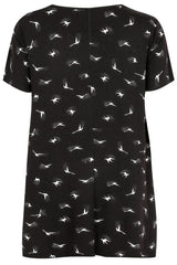 Black & White Bird Print Top