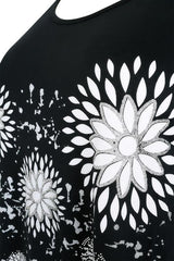 Black & White Floral Print Top