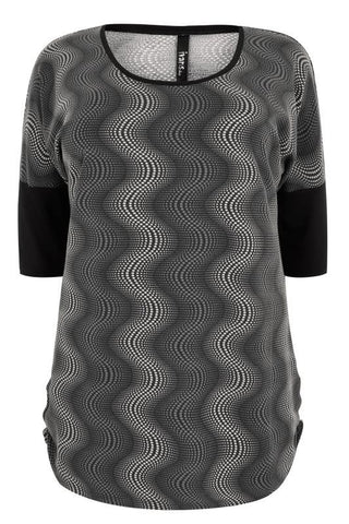 Black & Multi Optical  Illusion Top,Plus size clothing,womens plus size clothing,big size ladies dress,plus size