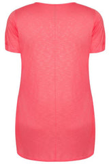 Coral Pink Top With Jewel Embelishment
