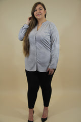 Grey With The White Polka Dot Shirt