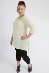 Yellow Asymmetric Neon Top With Front Tie