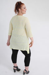 Yellow Asymmetric Neon Top With Front Tie