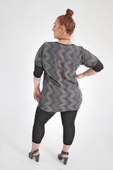 Black & Multi Optical  Illusion Top