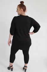 Black Jersey Shirt With Zip Neckline