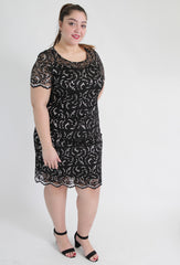 Black & Silver Lace Dress