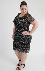 Black & Silver Lace Dress