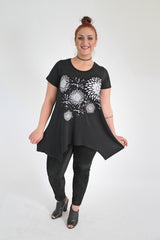 Black & White Floral Print Top