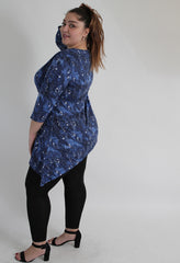 Star Printed Handkerchief Hem Top