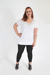 White Top With Jewel Embellishment