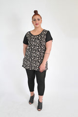 Black & White Flower Print Top