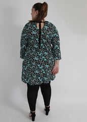 Black & Multi Floral Print Top With Back Tie