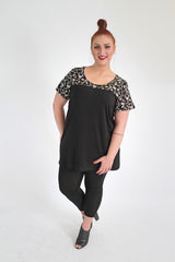 Black & White Floral Print Top