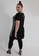 Black &White Swirly Vine Print Top
