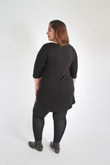 Black & Multi Colour Stripe Top