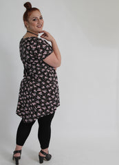 Black & Pink Floral Top
