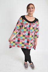 Multi Coloured Polka Dot Handkerchief Top,Plus size clothing,womens plus size clothing,big size ladies dress,plus size