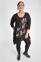 Black & Pink With the Floral Silver Print Top