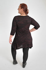 Black & Pink With the Floral Silver Print Top