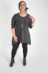 Black With The White Polka Dot Print Top