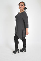 Black With The White Polka Dot Print Top