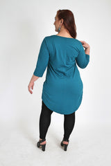 Blue Metallic Front Teal Top