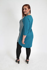 Blue Metallic Front Teal Top