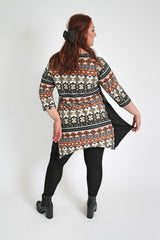 Multi Colour Block Tribal Print Top