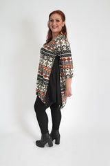 Multi Colour Block Tribal Print Top