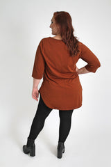 Golden Pattern Brown Top