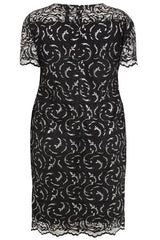 Black & Silver Lace Dress