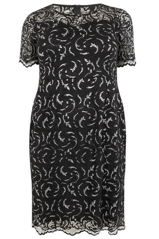 Black & Silver Lace Dress,Plus size clothing,womens plus size clothing,big size ladies dress,plus size