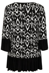 Black &  White Tribal Print Top