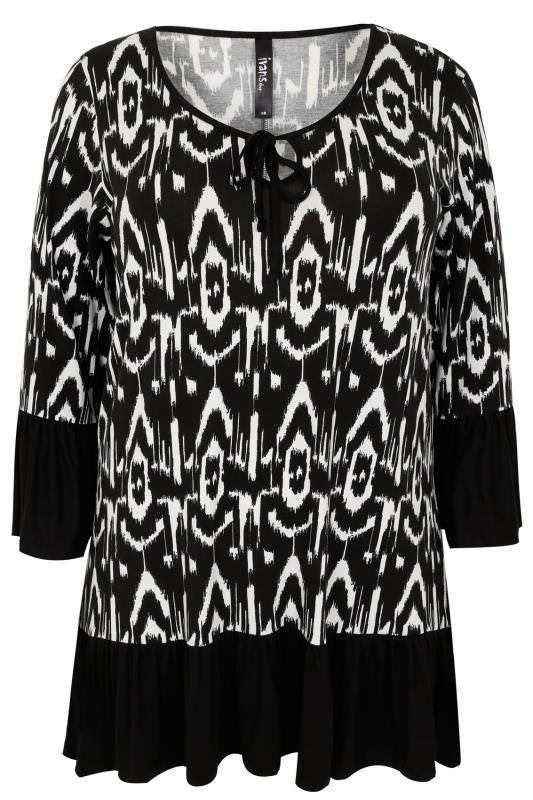 Black &  White Tribal Print Top,Plus size clothing,womens plus size clothing,big size ladies dress,plus size