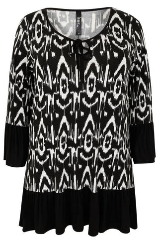 Black &  White Tribal Print Top,Plus size clothing,womens plus size clothing,big size ladies dress,plus size