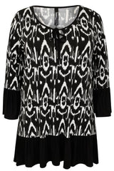 Black &  White Tribal Print Top,Plus size clothing,womens plus size clothing,big size ladies dress,plus size