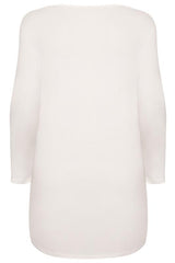 White & Multi Floral Print Top