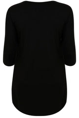 Red & Black Floral Print Colour Block Top