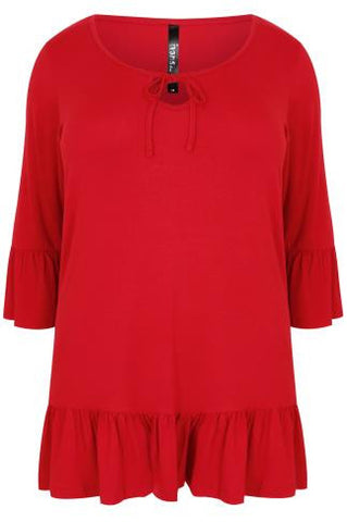 Red Jersey Top With Gem Embellished Shoulders,Plus size clothing,womens plus size clothing,big size ladies dress,plus size