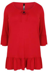 Red Jersey Top With Gem Embellished Shoulders,Plus size clothing,womens plus size clothing,big size ladies dress,plus size