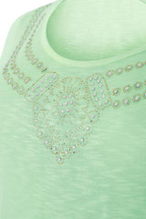 Mint Top With Jewel Embellishment