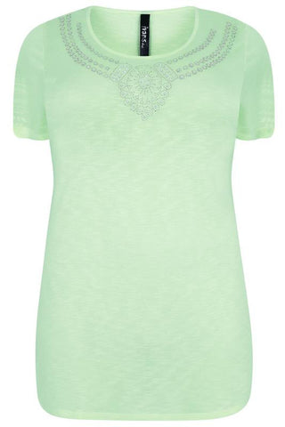 Mint Top With Jewel Embellishment,Plus size clothing,womens plus size clothing,big size ladies dress,plus size