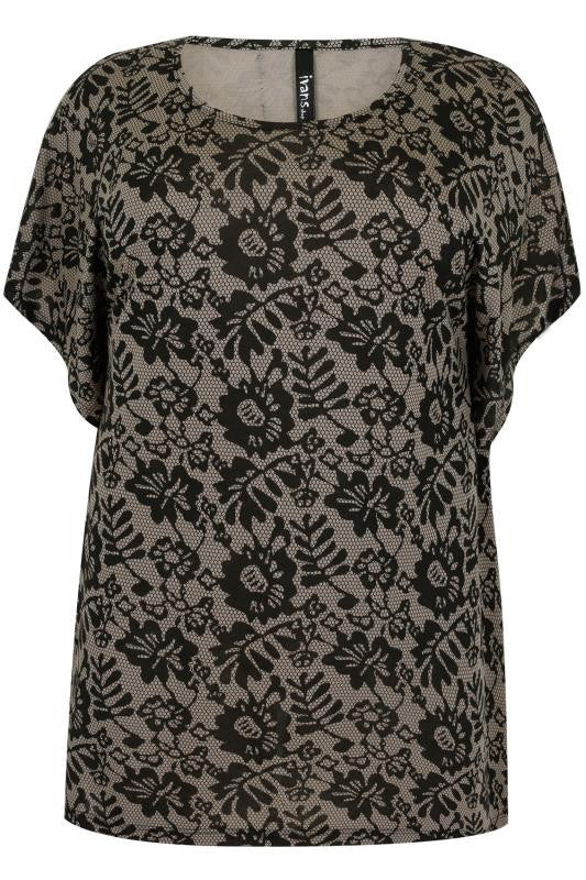 Nude & Black Flower Lace Top,Plus size clothing,womens plus size clothing,big size ladies dress,plus size