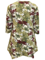 Camouflage Style Flower Print Top